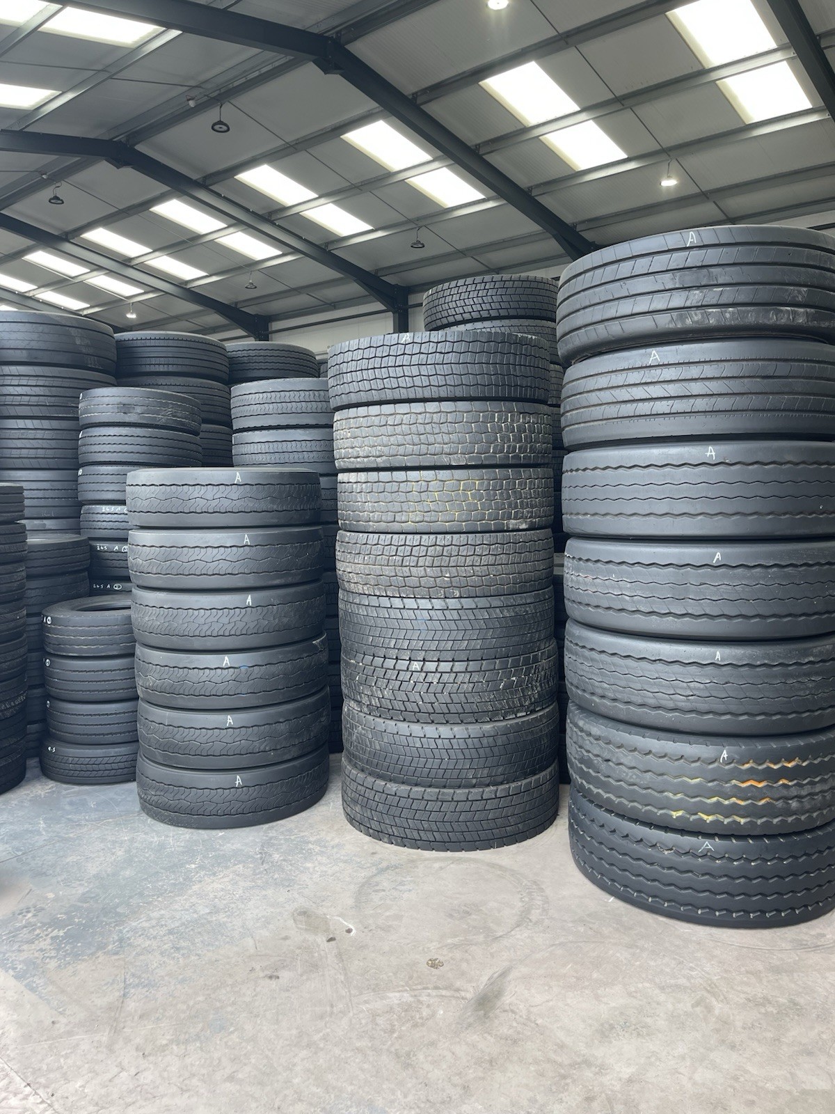 Tire inventory prepared for container loading